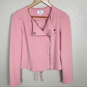 Forever 21 Lace-up blush moto jacket size M -EUC